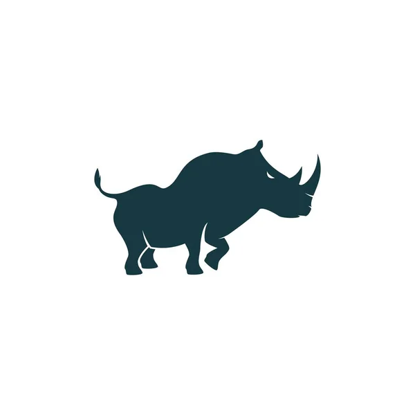 Дизайн Силуэта Логотипа Носорога — стоковый вектор