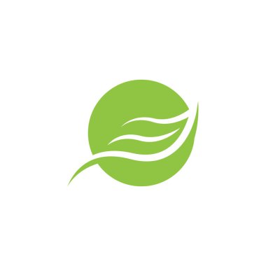 Yaprak logosu ve simge vektör şablonu tasarımı