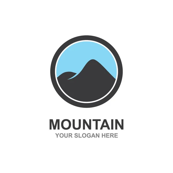Montanha Ilustração Logotipo Modelo Vetor — Vetor de Stock