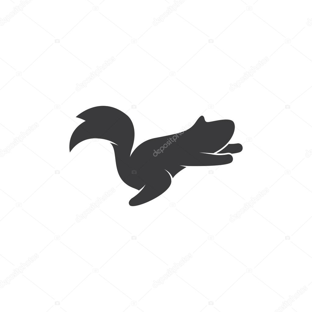 Squirrel illustration logo vector template design