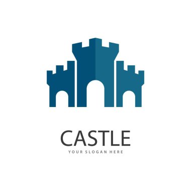 Castle ilüstrasyon logo vektör şablonu 