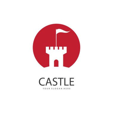 Castle ilüstrasyon logo vektör şablonu 