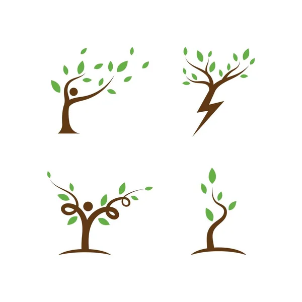 Baum Natur Pflege Grün Leben Logo Vektor Illustration — Stockvektor