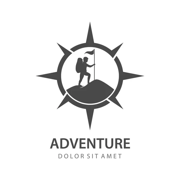 Bergsteiger Expedition Abenteuer Illustration Logo Vektor Design — Stockvektor