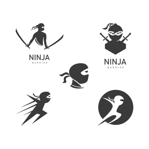 Векторный Шаблон Логотипа Ниндзя — стоковый вектор
