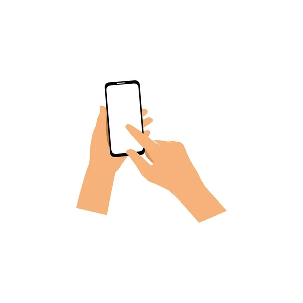 Mão Segurando Design Plano Ilustração Smartphone —  Vetores de Stock
