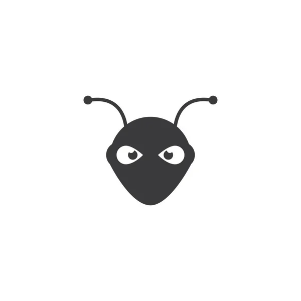 Ant Cabeça Ilustração Logo Modelo Vetor Design — Vetor de Stock