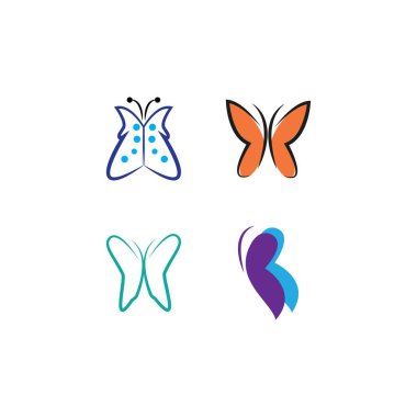 Güzellik Kelebeği Logo Şablonu Vektör simgesi tasarımı