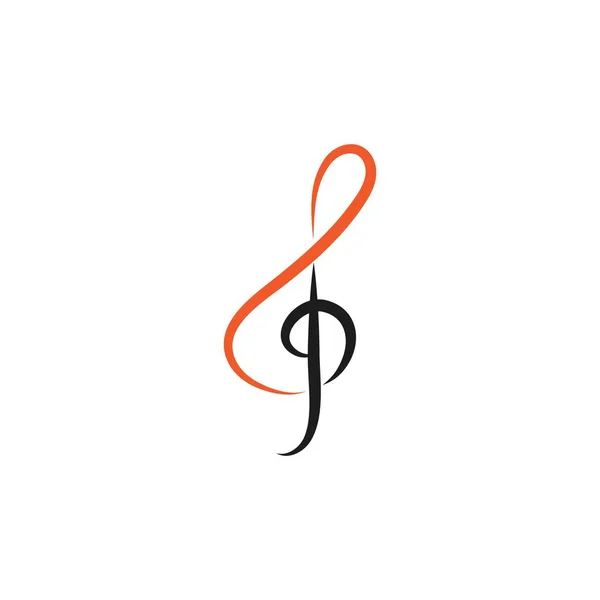 Logo Nota Musical Plantilla Vectorial — Archivo Imágenes Vectoriales