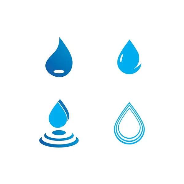 Gota Água Logo Template Vetor Design — Vetor de Stock