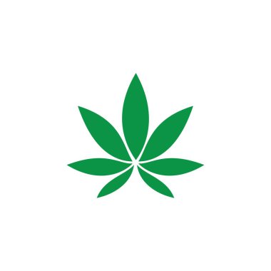 Canabis yaprak logo vektör illüstrasyon tasarımı