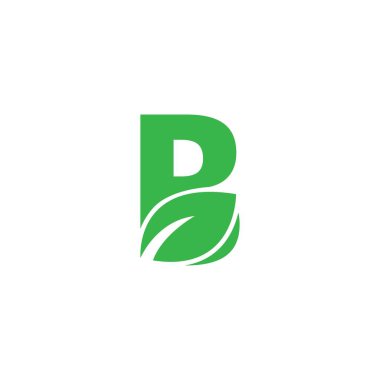 Yaprak logosu şablonlu B Harfi