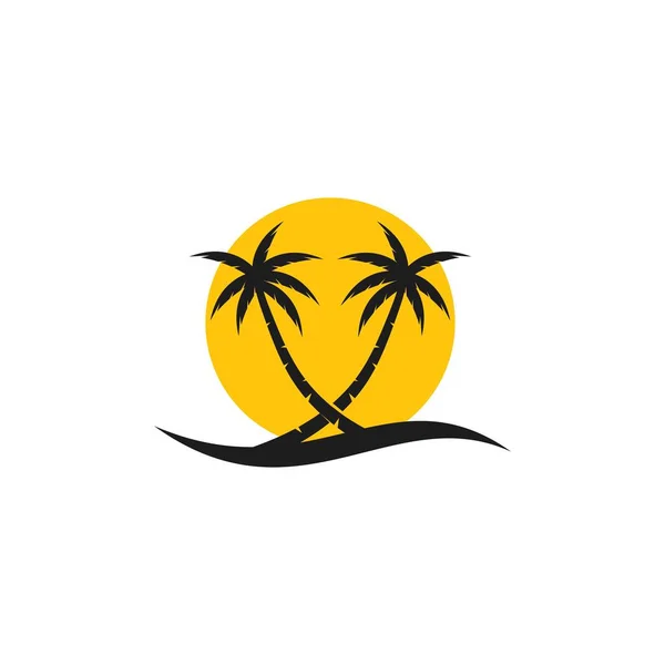 Palmeira Verão Ilustração Vetor Design — Vetor de Stock