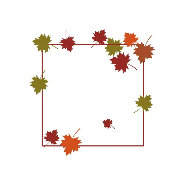 Herfst Blad Achtergrond Template Vector Illustratie — Stockvector