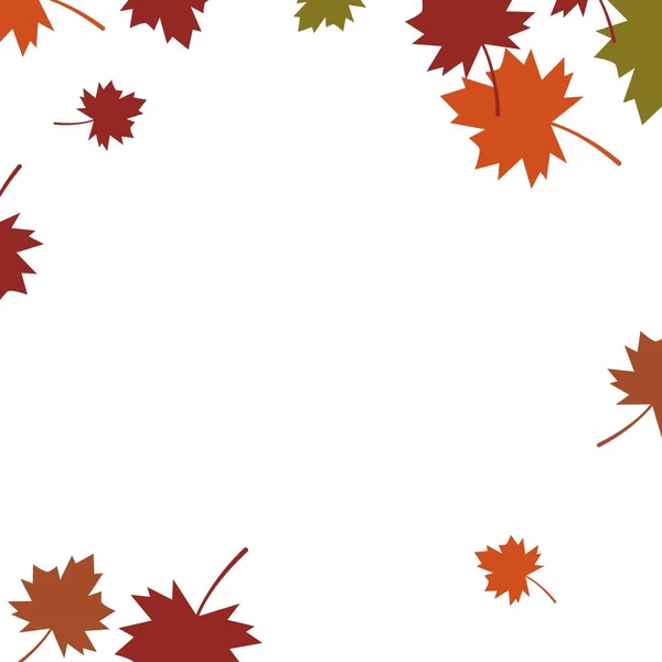 Herfst Blad Achtergrond Template Vector Illustratie — Stockvector