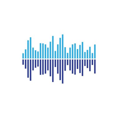 Müzik ses dalgası ikonu vektör düz tasarımı