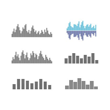 Müzik ses dalgası ikonu vektör düz tasarımı