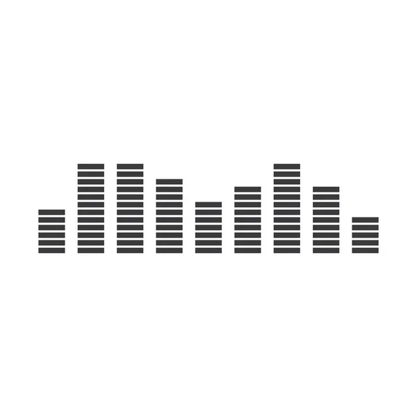 Muzyka Fala Dźwiękowa Wektor Płaski Projekt — Wektor stockowy