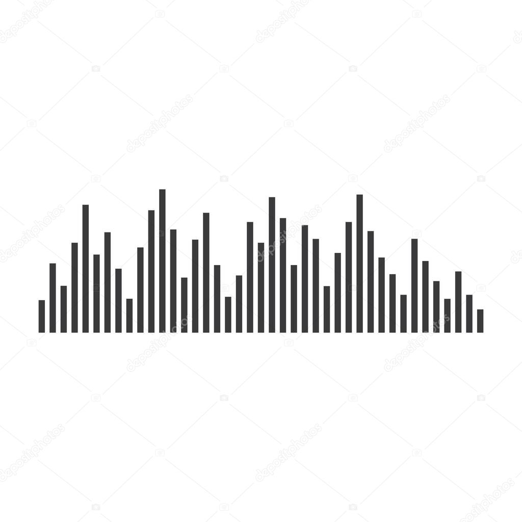Music soundwave icon vector flat design