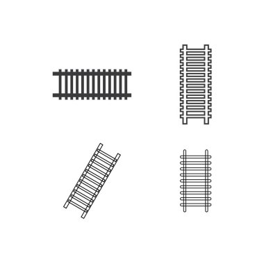 Demiryolu simgesi düz tasarım vektörü
