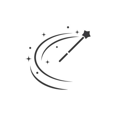 Sihirli çubuk simgesi vektör şablonu