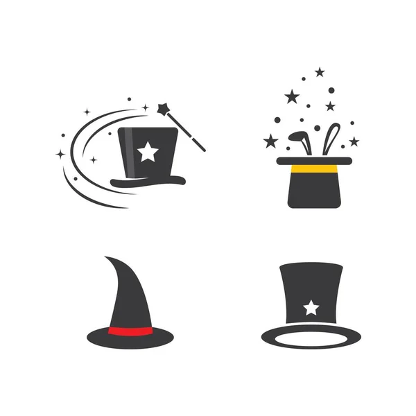 Wand Magic Hoed Pictogram Vector Sjabloon — Stockvector