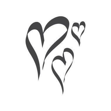Aşk logosu ve sembol vektör çizimi tasarımı