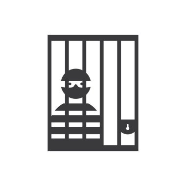 Hapishane Polis simgesi düz tasarım vektörü