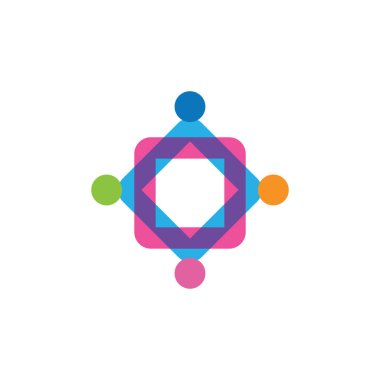 Topluluk, ağ ve sosyal logo tasarımı