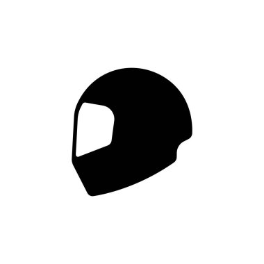 Beyaz arka planda motosiklet kaskı silueti.