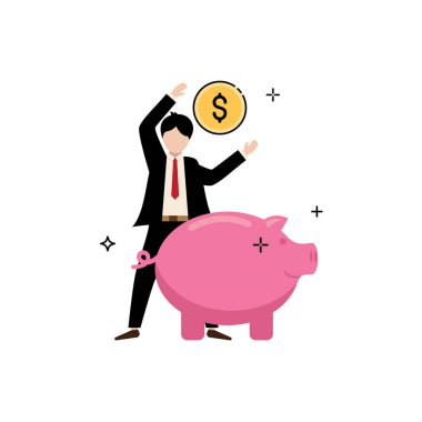 İşadamı gelecek yatırımlar için kumbarasında bir dolar tasarruf ediyor..