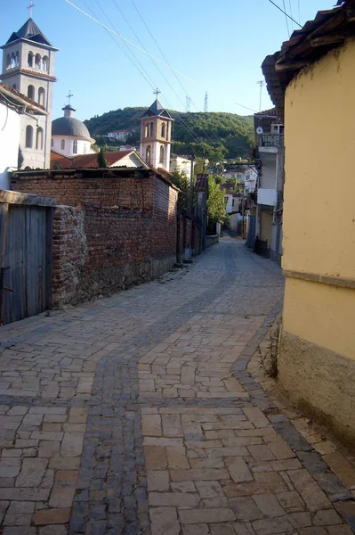 Ulica Starej Tomn Pogradec Albania — Zdjęcie stockowe