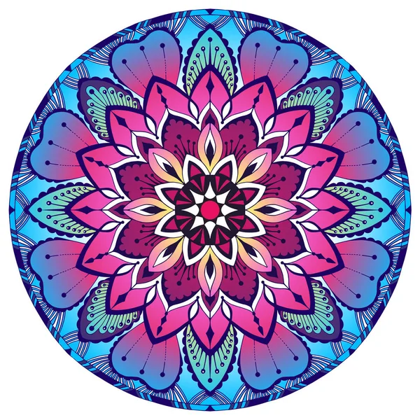 Mandala decorativa de colores. Patrón oriental — Vector de stock