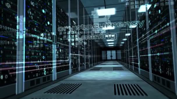 Cryptocurrency Mining Concept Bitcoin Symbol Glass Door Server Room Camera Stock Video C Perlastudio 273406344