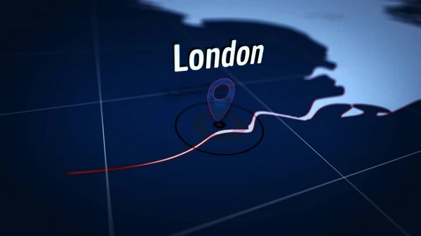 Лондон на голубой карте — стоковое фото