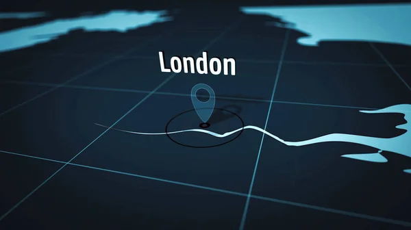 Лондон на голубой карте — стоковое фото