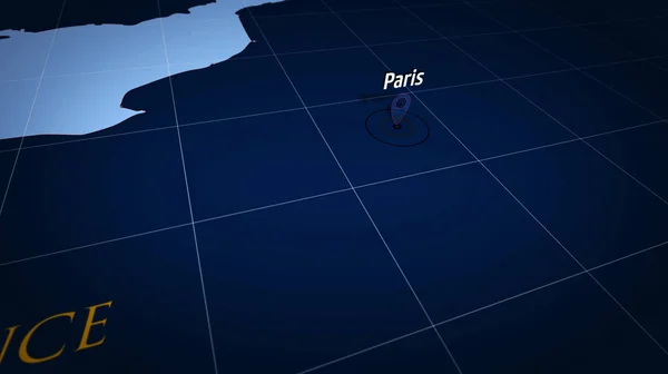 Parigi sulla mappa blu — Foto Stock