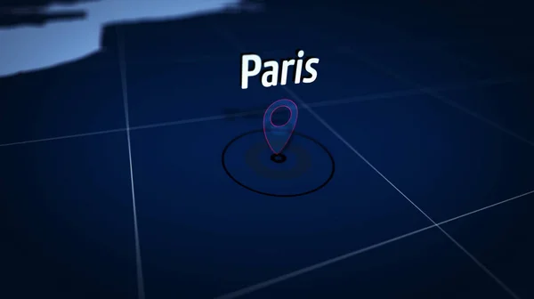 Paryż na niebieskiej mapie — Zdjęcie stockowe