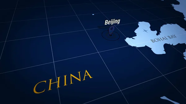 Peking Auf der Karte — Stockfoto