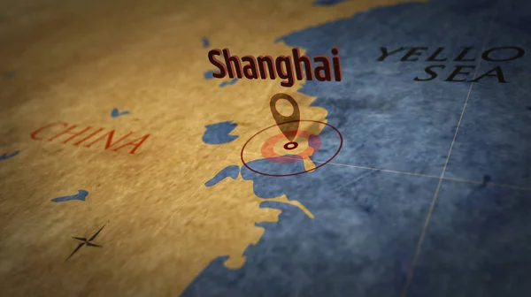 Shanghai on retro map