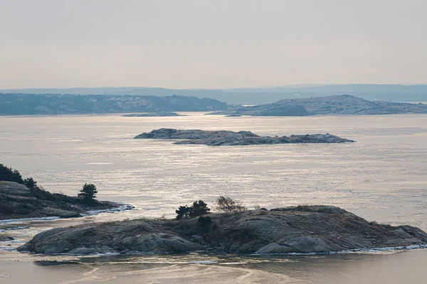 Utsikt Över Små Öar Isig Fjord — Stockfoto