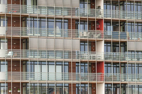 Detalles Balcones Complejo Apartamentos — Foto de Stock
