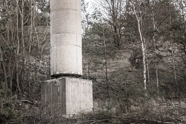 Betonová Konstrukce Uprostřed Lesa — Stock fotografie