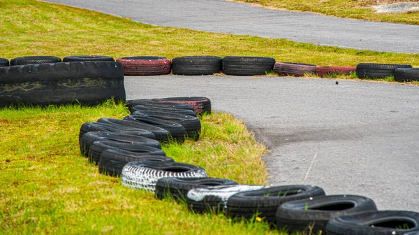 Reifenwand Einer Kartbahn — Stockfoto