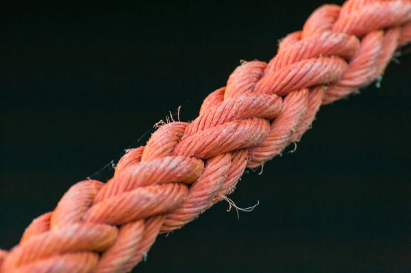 Rotes Polypropylen Geflochtenes Seil — Stockfoto