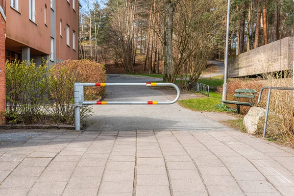 Movable Metal Road Barrier Walkway — Stock Photo, Image