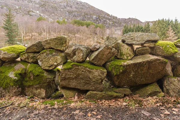 Starý Kamenný Plot Pole — Stock fotografie
