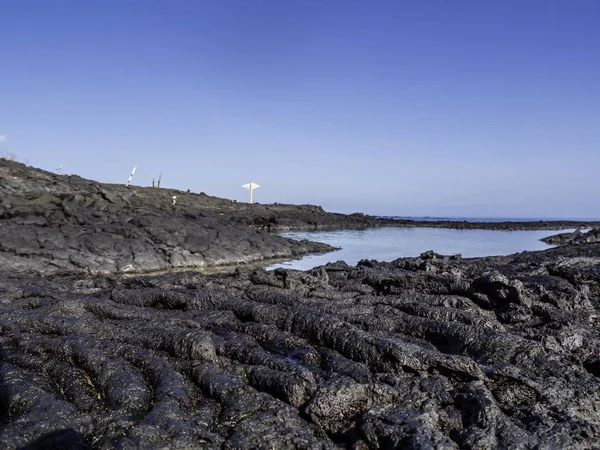 Beautiful volcanic landscape of Punta Moreno in Isabela Island, Galapagos, Ecuador — Stock Photo, Image