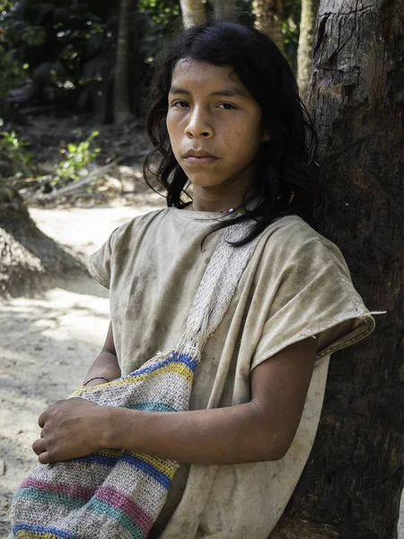 Tayrona National Park, Colombia. March 1, 2019 - Indigenous villager living in Tayrona Park in Colombia — Stock Photo, Image