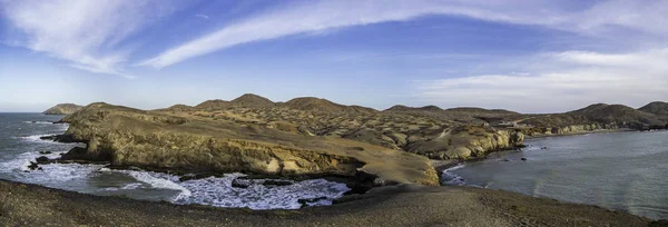 Cabo de la Vela Kolombiya Playa Ojo de Agua de dağın tepesinde Panoramik sahne